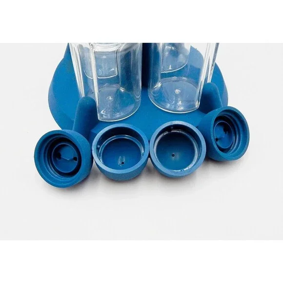 Guzzini Italy Particolari 5 Piece Cruet Set Flat Blue Ambrogio Rossari